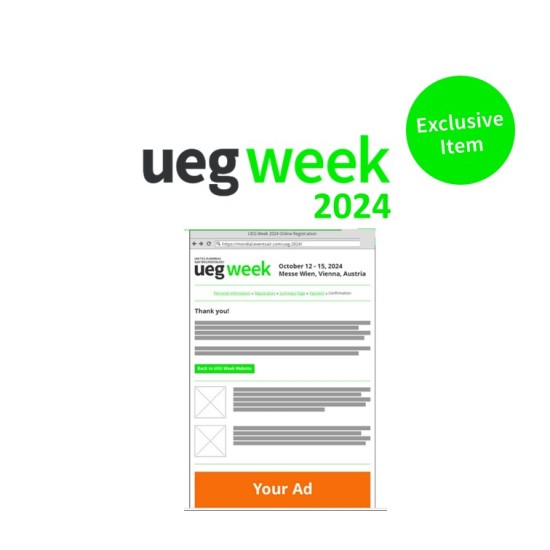 Advert Banner in the UEG Week Online Registration System